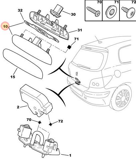 BOTON INTERRUPTOR BAUL PEUGEOT CITROEN ELECTRICO PEUGEOT 307 [ORIGINAL PSA]