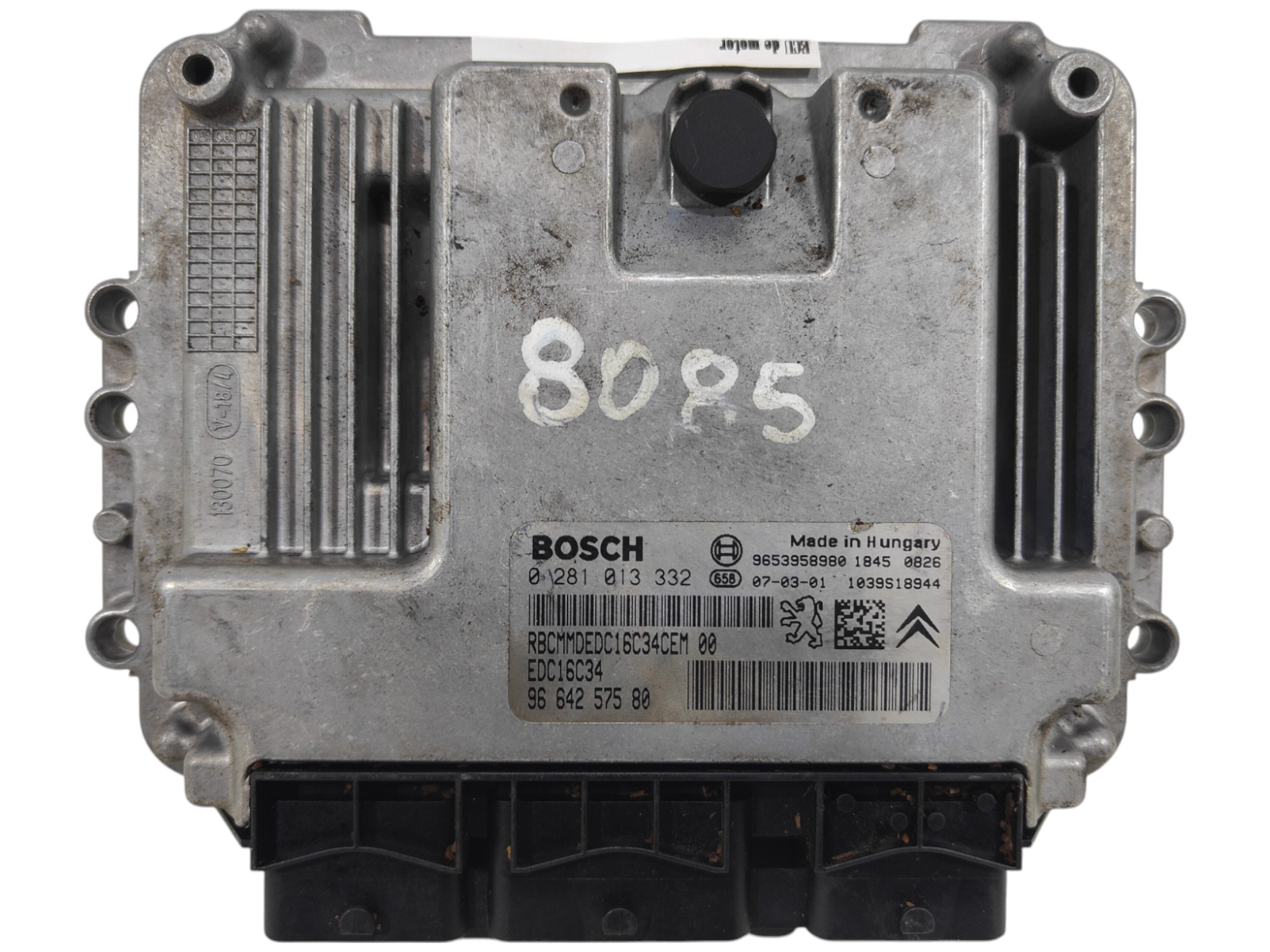 ECU de motor Peugeot Citroen 1.6 HDI , Ref: 8085-K3A6