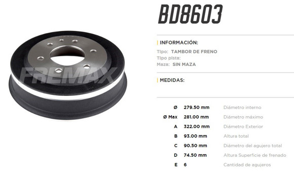 CAMPANA DE FRENO CHEVROLET D20 85-92 S10/BLAZER/ERANEIO