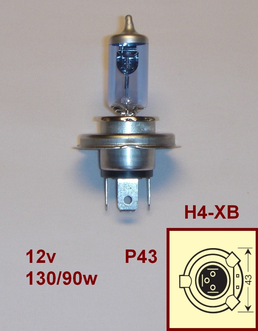 LAMPARA 12V H4 P43 130/90W AZUL (TRIFA)