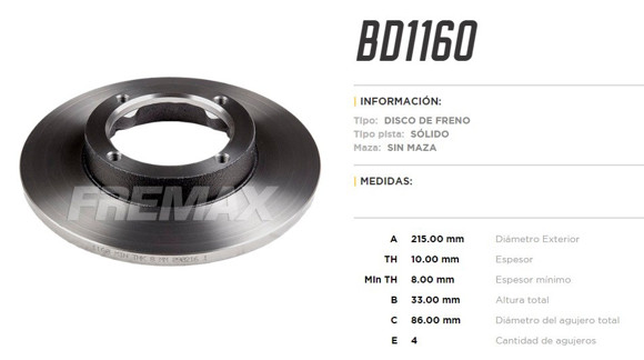 DISCO DE FRENO EFFA IDEAL 1.0 215MM