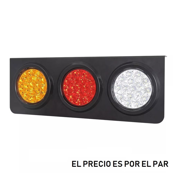 PAR FAROS TRASERO LED UNIVERSAL 24V (FRENO/REVERSA/SEÑALERO)