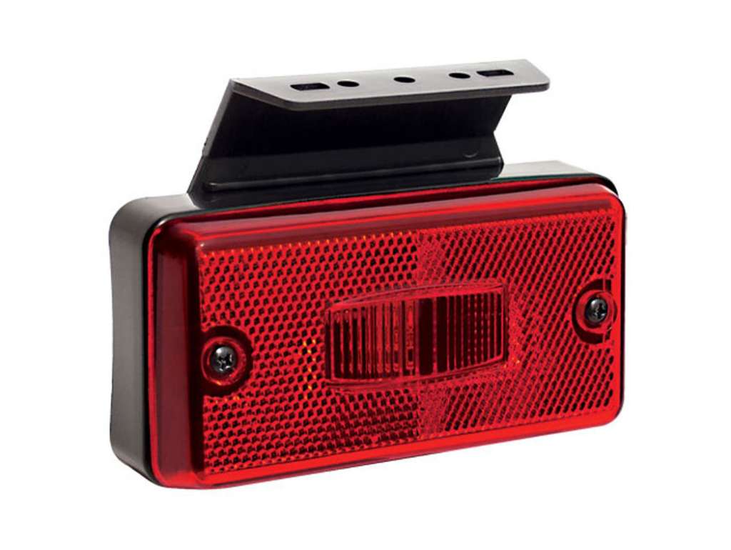 Faro lateral universal rectangular con soporte rojo