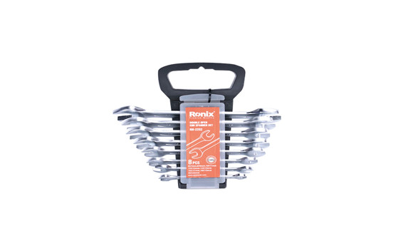 JUEGO LLAVES DOBLES ABIERTAS RONIX 8 PIEZAS SOPORTE PLASTICO