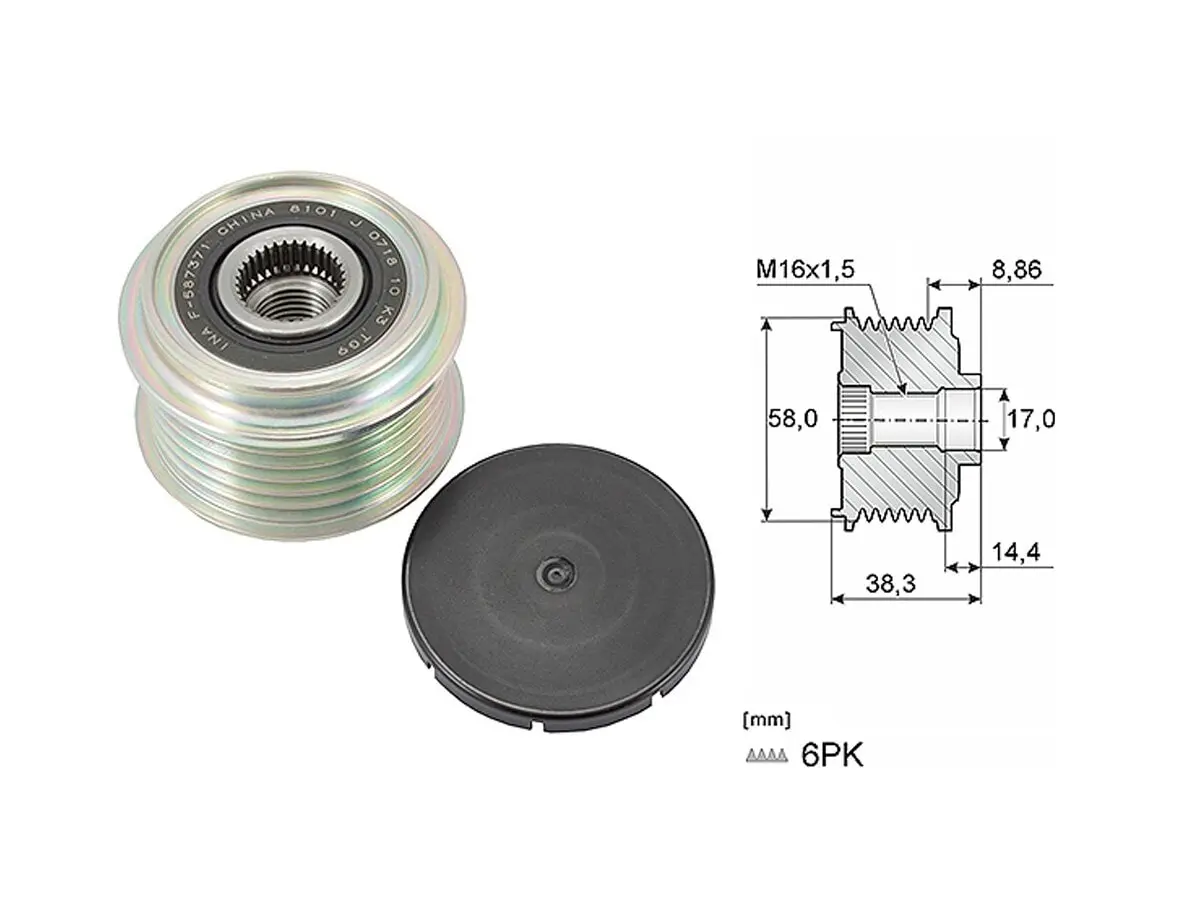 Polea Alternador Marcha Libre Hyundai Tucson I30 Elantra Accent Kia Sportage Rio Soluto 08-25