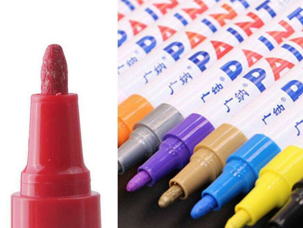 Lápiz permanente universal para cubiertas rojo