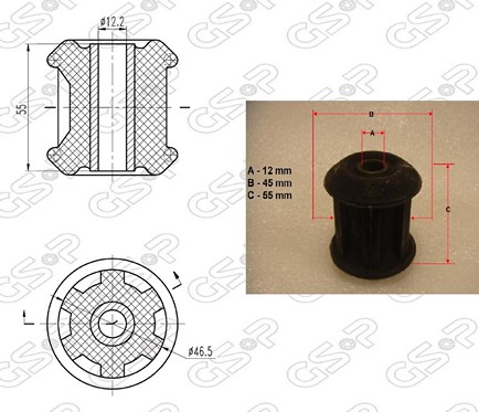 BUJE SUSPENSION TRA VW GOL I 84 (PUENTE) SAMPEL