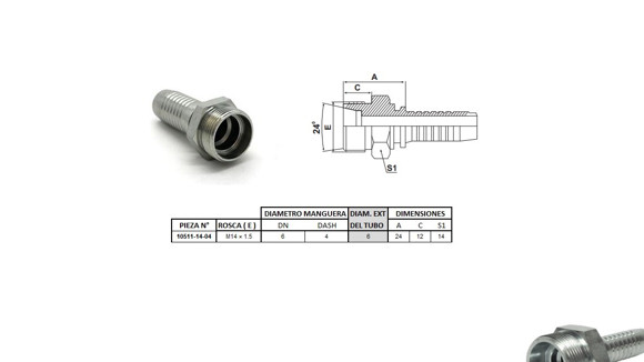 MACHO RECTO M14 X 1,5-06 04 1/4'' (MULTI ASIENTO)