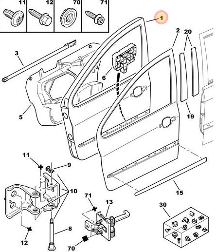PUERTA DELANTERA IZQUIERDA PEUGEOT 307 5 PUERTAS [ORIGINAL PSA]