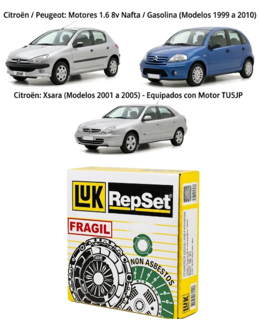 Kit de Embrague LuK RepSet 200mm (Plato y Disco) – Motor TU5JP