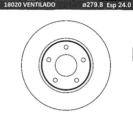 DISCO FRENO (280mm) DEL NISSAN SENTRA B17 13 BREME