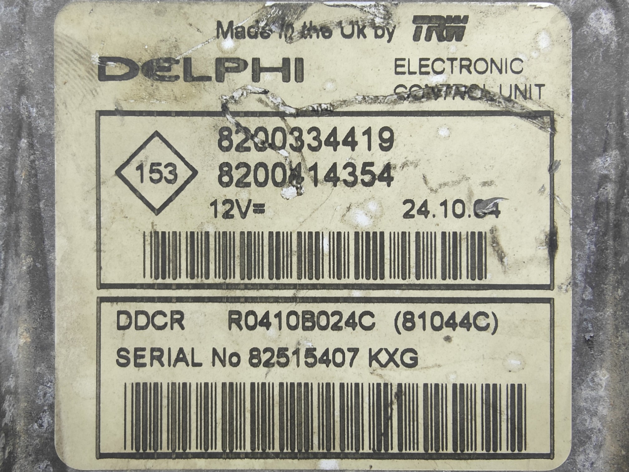 ECU de motor Renault MEGANE II 1.5 DCI 100HP , Ref: 11081-K3C6