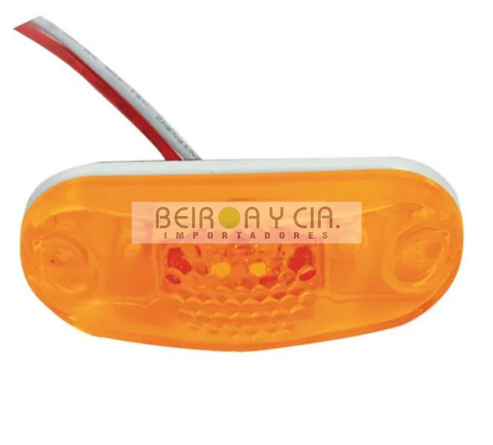 FAROL LATERAL/TECHO OVAL. LED 12/24V C/CABLE AMBAR
