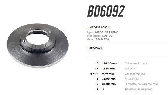 DISCO DE FRENO DELANTERO CHERY QQ 1.1 2011