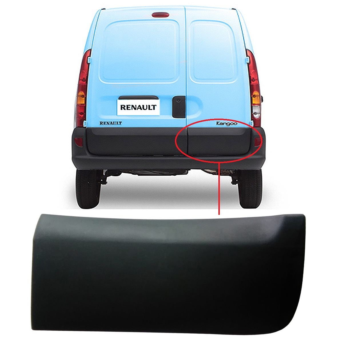 Moldura de paragolpes trasero derecho