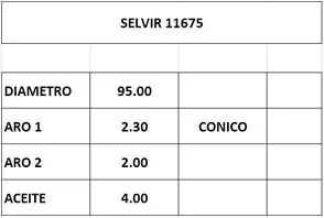 Juego de aros de pistón
