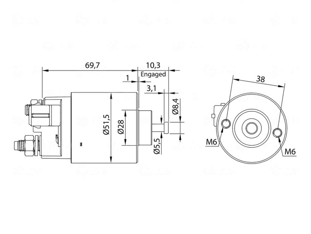 SOLENOIDE MITSUBISHI CI BERLINGO/PE 207/208