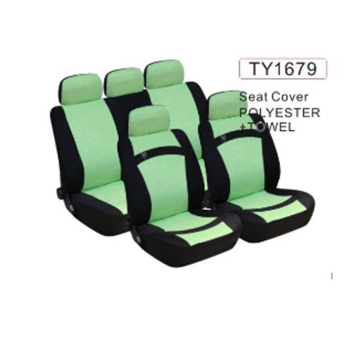 JGO. FUNDAS 4 ASIENTOS AUTO HIGH 9 PIEZAS COLOR NEGRO C/VERDE