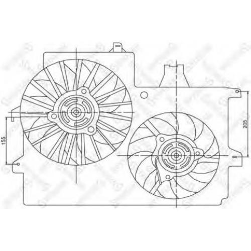 ELECTROVENTILADOR CHEVROLET MERIVA 1.7TD LADO DER. CHICO 260MM NAMI VCT108AK