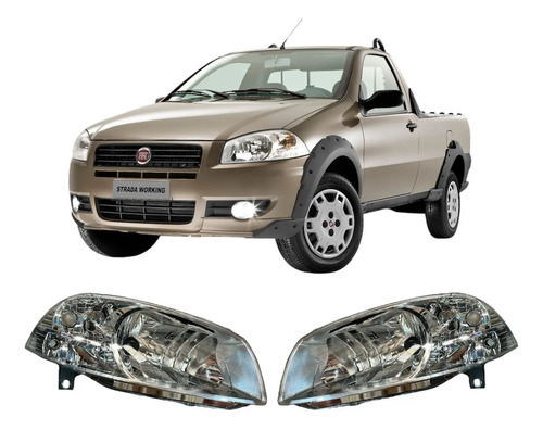 Kit Semiopticas Delanteras Fiat Strada Working F 3 08 / 12