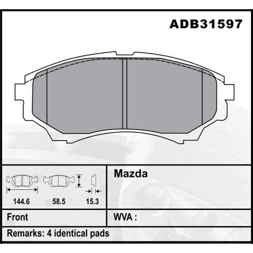 JGO. PASTILLAS FRENO MAZDA B2500 94...2000 MAZDA BT50 4X4 COMLINE