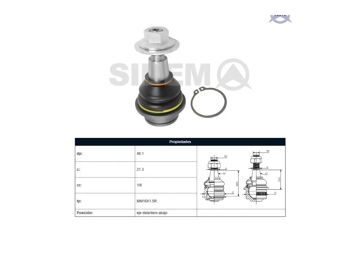 Rotula Del Ford Ranger 4X4/Ranger 4X2, Mazda Bt50 12-25 Der/Izq