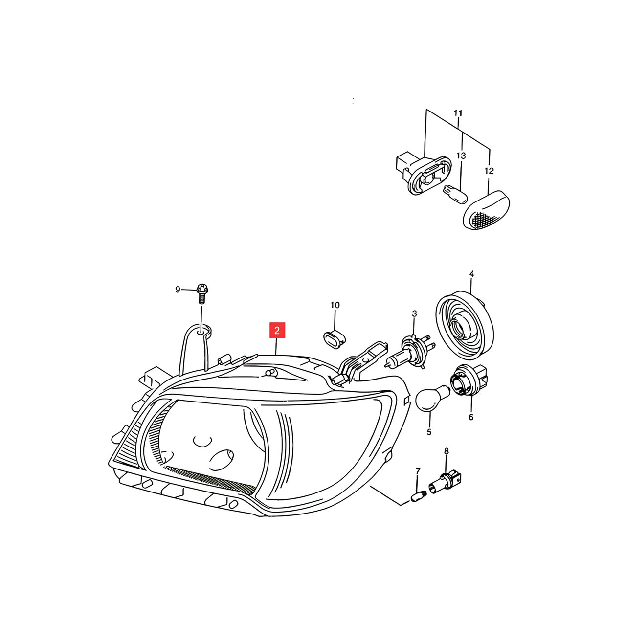 SEMIOPTICA IZQ. M/MANUAL (H4) -ORIGINAL-