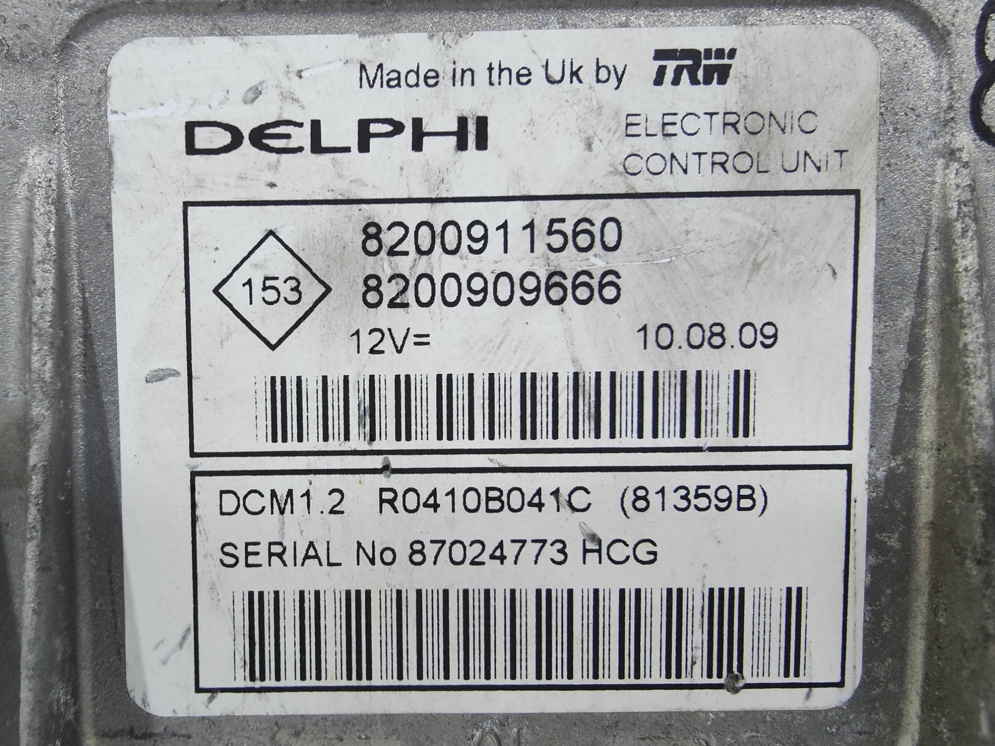 ECU de motor Renault CLIO 1.5 DCI , Ref: 8367-K3A5