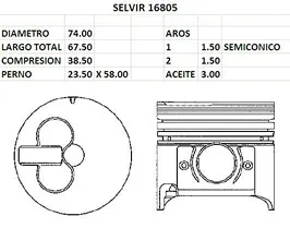 Juego de pistones para motor diésel