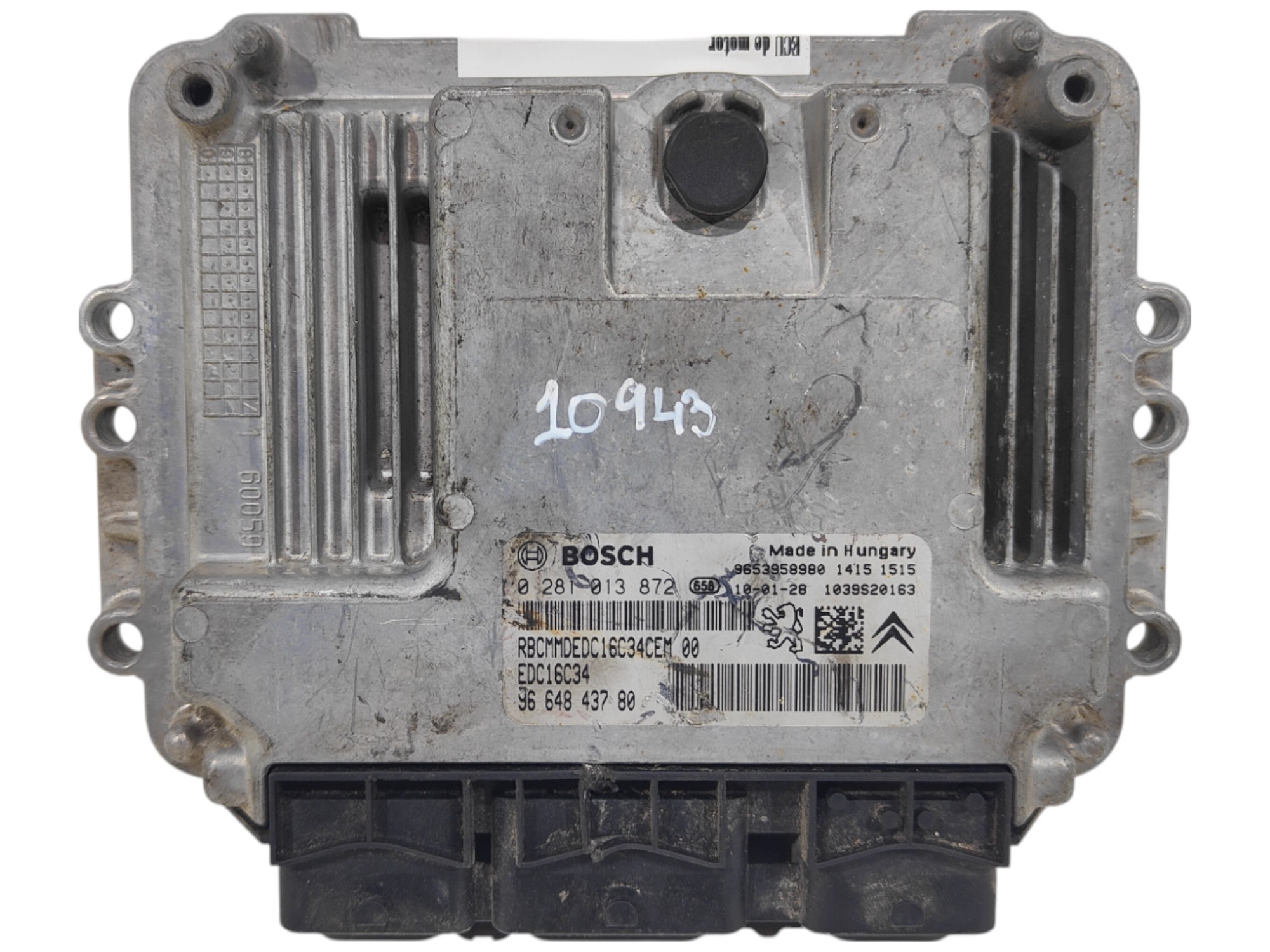 ECU de motor Citroen C5 II (X7) 1.6 HDI 80KW 110CV L4 16V 2010, Ref: 10943-K3B8