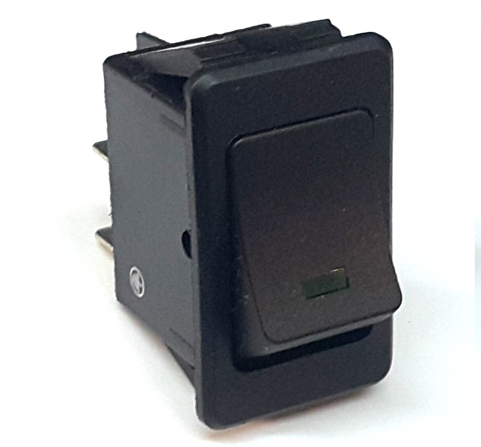 Interruptor de botón de tablero con LED verde