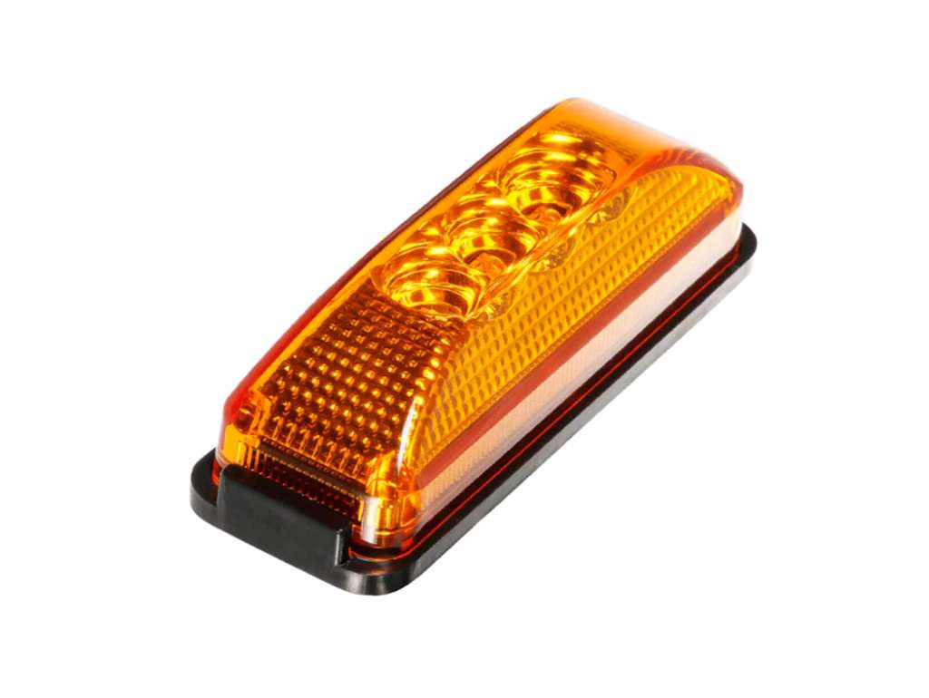 FARO LATERAL UNIV. RECT. LED AMBAR 12/24V. C/U