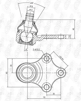 ROTULA INF CITROEN-PEUGEOT (CORTA-16mm) AYD