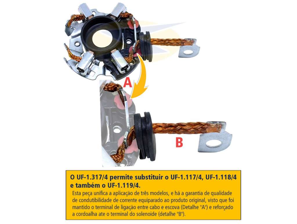 PORTACARBON ARRANQUE BOSCH VW GOL/ETC./PE/GM/FO