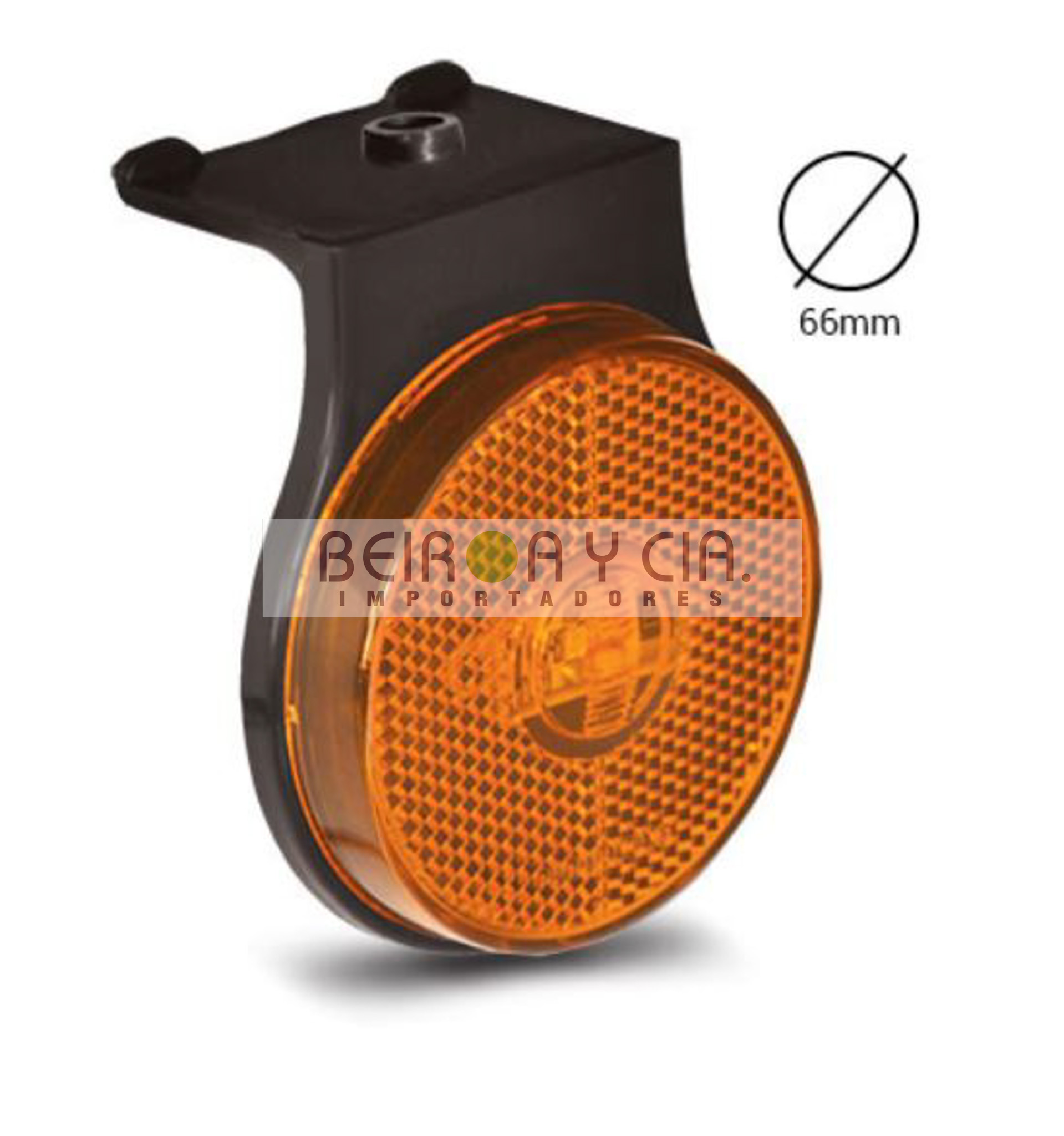 FAROL LATERAL REDONDO LED C/SOP AMB C/FICH 12/24V