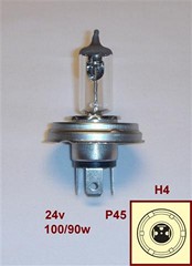 LAMPARA 24V H4 P45 100/90W NAITE