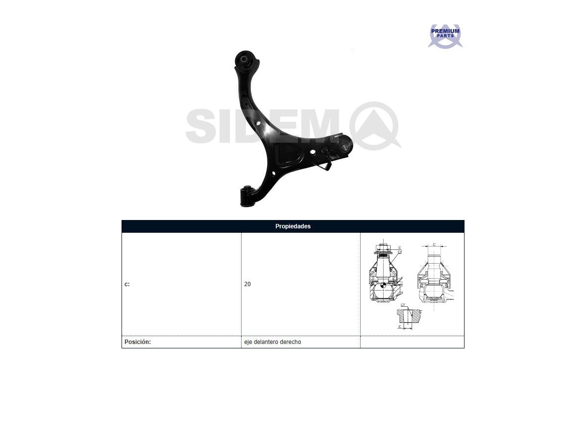 Parilla De Suspension Del Hyundai Santa Fe, Kia Sorento 04-25 Der