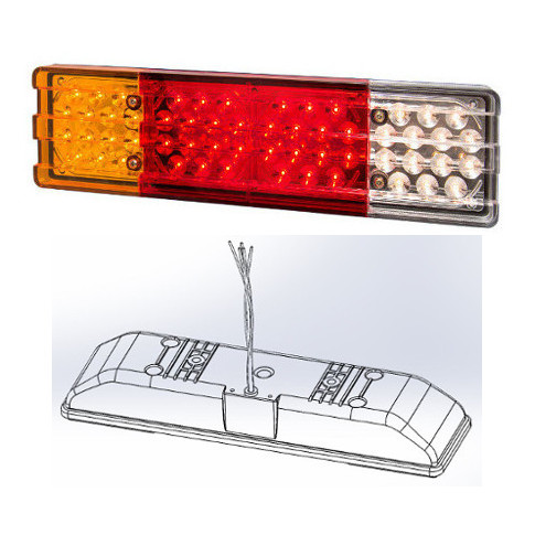 FAROL BAIML 1350E IZQ.TRAS.RECT.MBENZ 12V S/FICHA