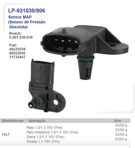 SENSOR MAP FIAT PALIO 1.3 FIRE/1.8 2004 EN ADELANTE