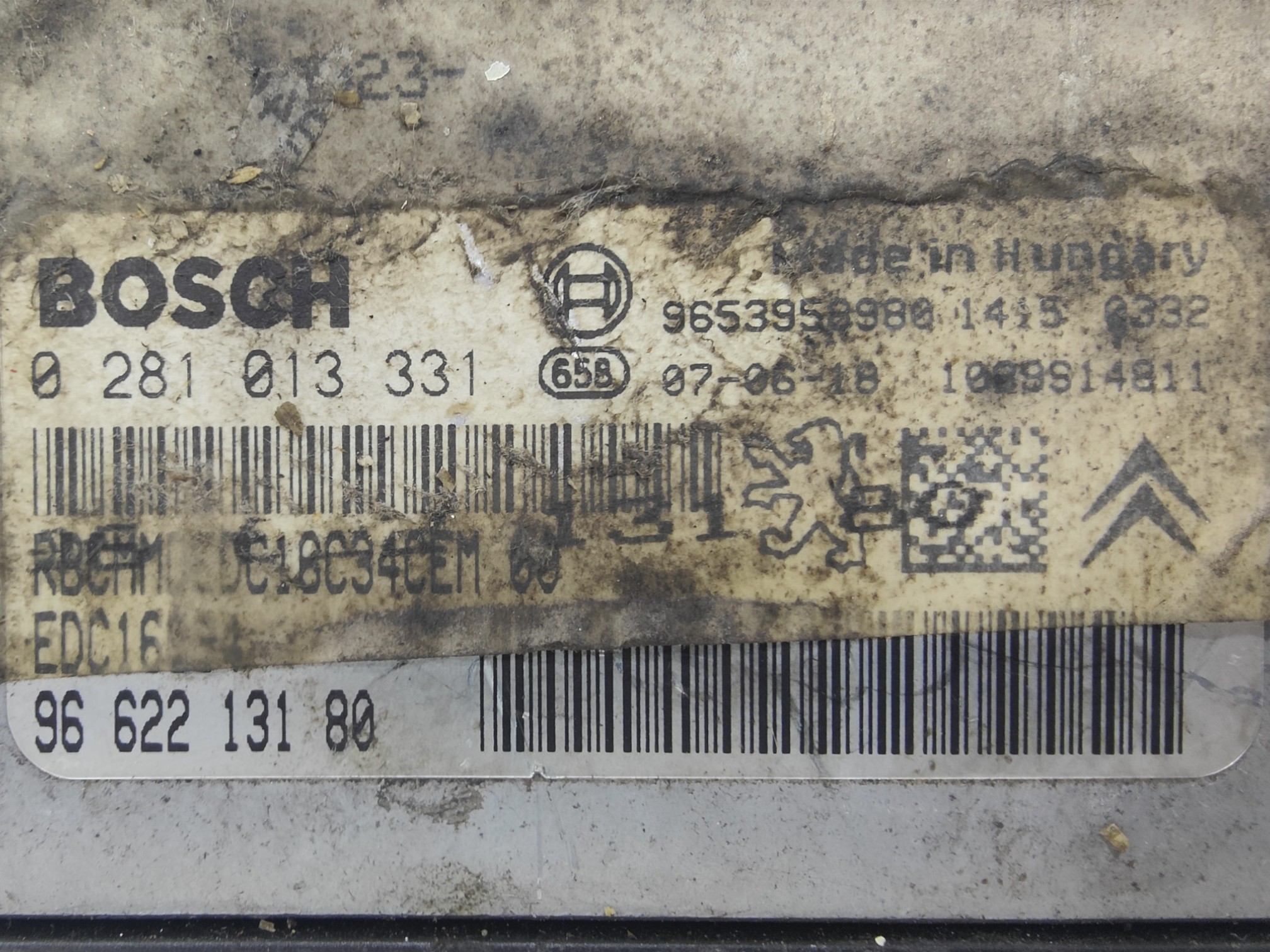 ECU de motor Peugeot Citroen 1.6 HDI 2007, Ref: 10902-K3B6
