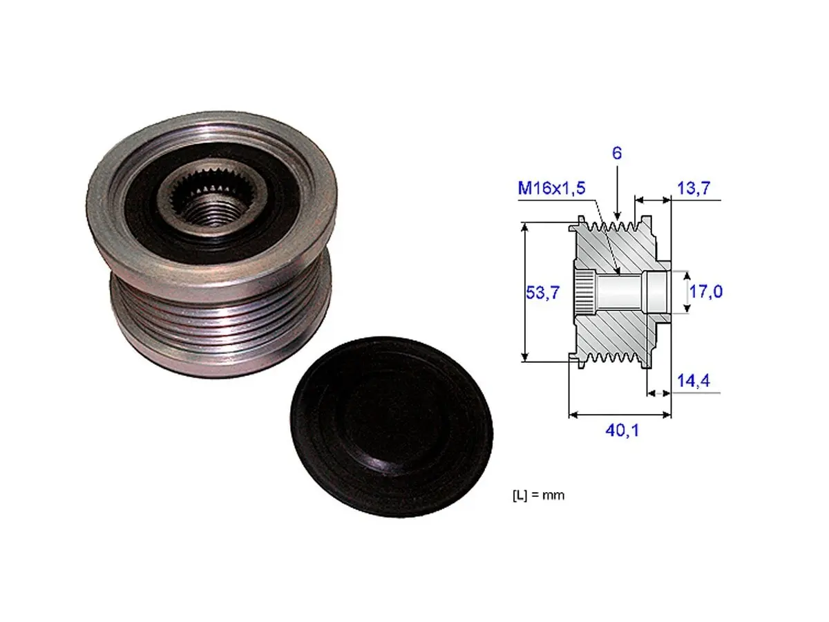 Polea Alternador Marcha Libre BMW X5 D (E53)/530D (E39)/330Xd (E46)/X3 Diesel (E83)/320D (E46) Chevrolet Tracker Ii Nafta Sonic Lt Ltz Cobalt Cruze I Lt Ltz Land Rover Freelander 99-25