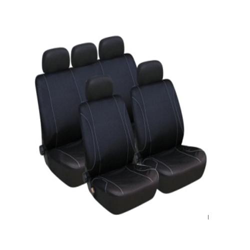 JGO. FUNDAS 4 ASIENTOS AUTO HIGH 9 PIEZAS COLOR NEGRO LISO