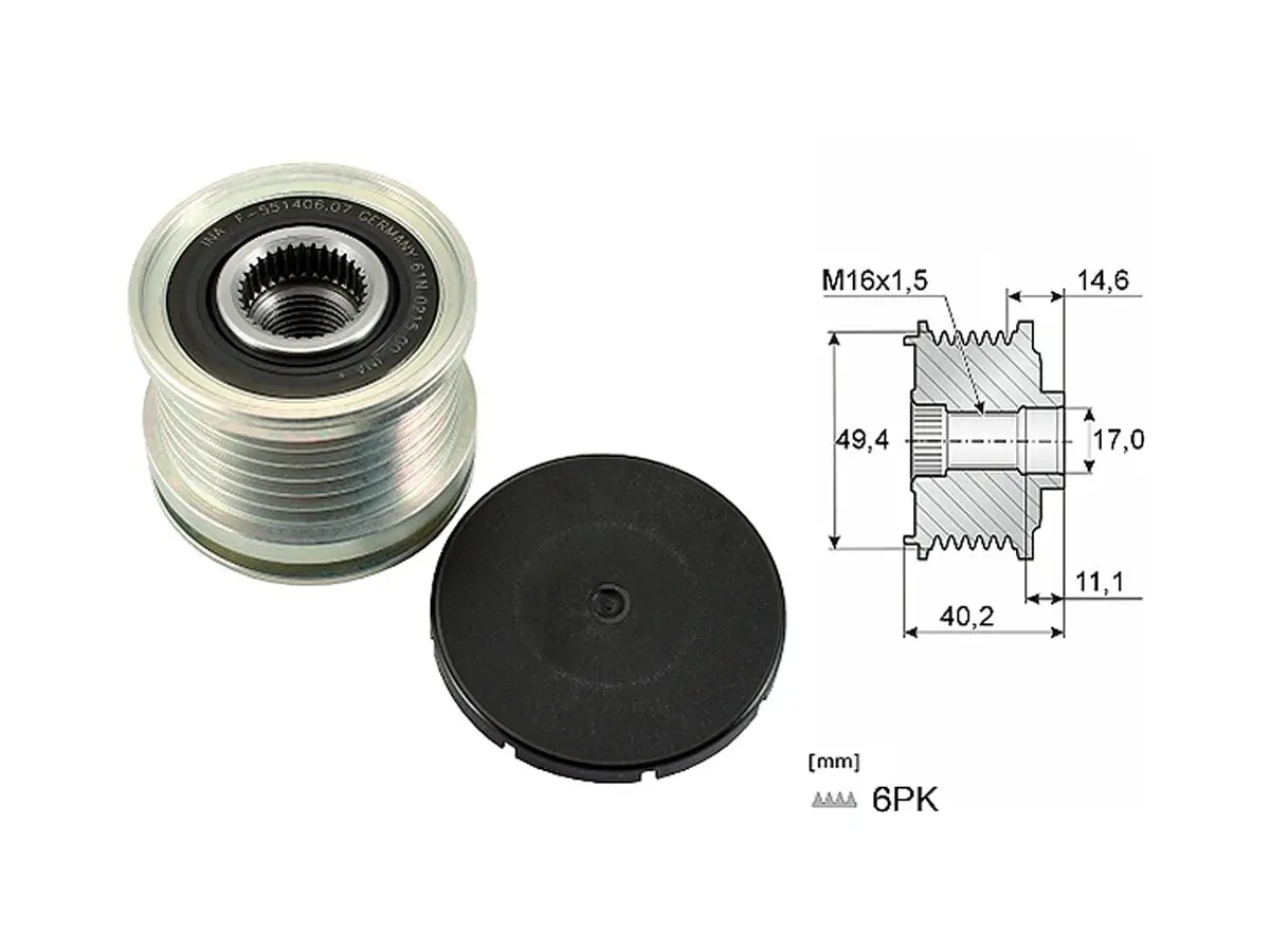 Polea Alternador Marcha Libre Toyota Hilux Volks Amarok 4X2 4X4 11-25