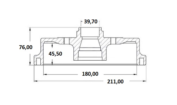 CAMPANA FRENO (180mm) DEL VW GOL G5 (C/MAZA)