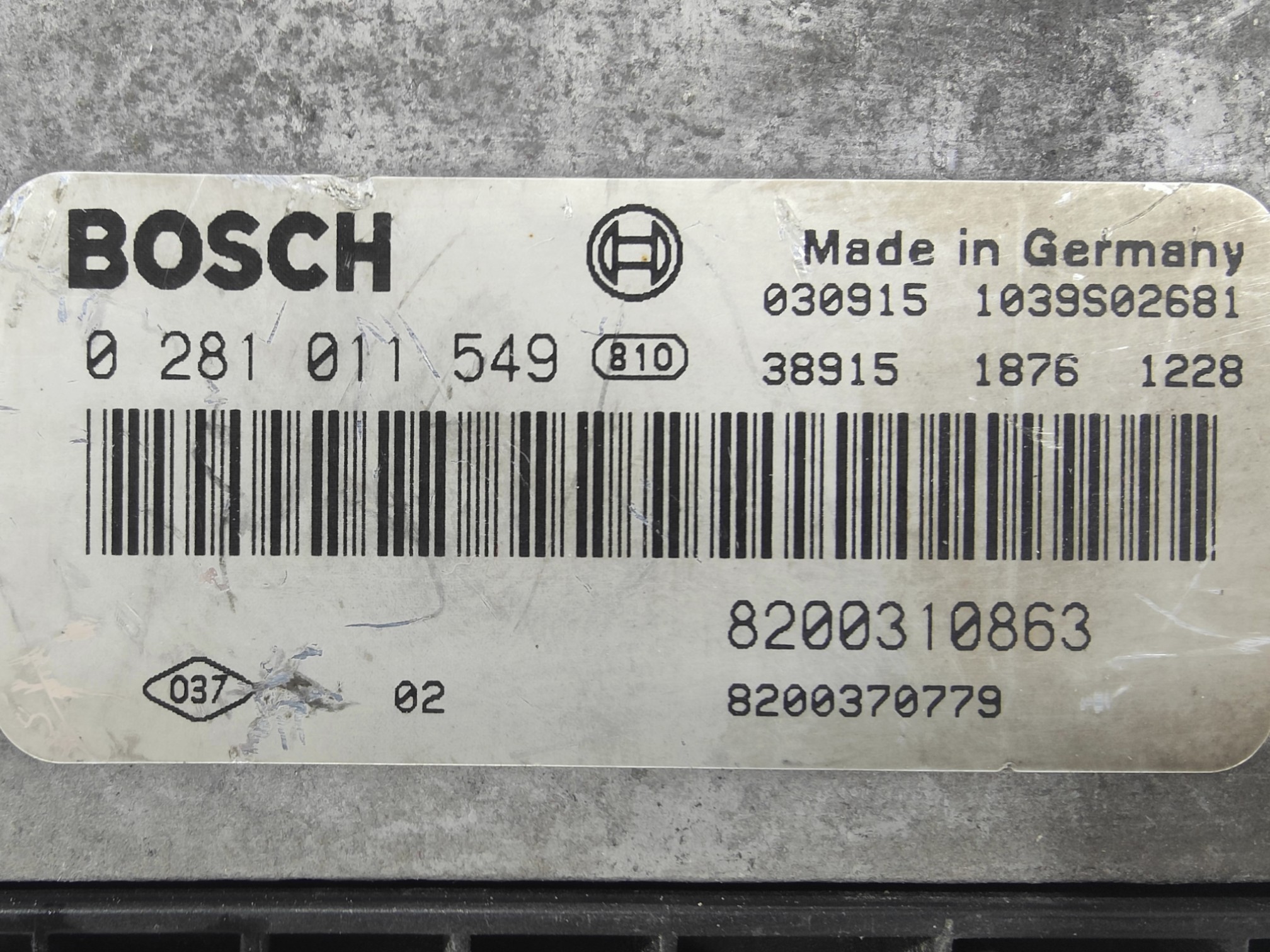 ECU de motor Renault Megane 2 Scenic 1.9 DCI 2003, Ref: 11062-K3C9