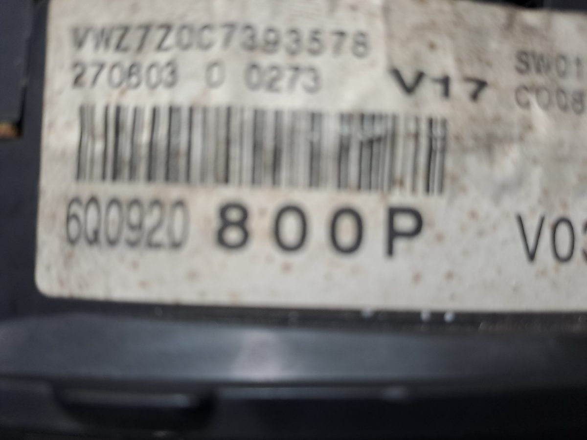 Tablero de Instrumentos Volkswagen Polo (9N1) 2001-2005 1.4 16V 1.4L 74kW 6Q0920800P