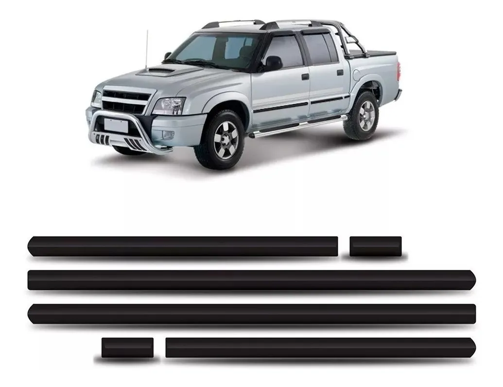 Moldura Lateral S10 2001 a 2011 Doble Cabina – Goma Negra