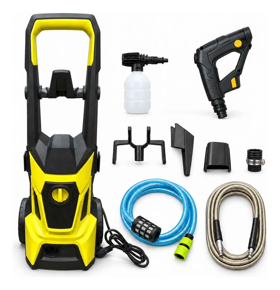 Hidrolavadora Eléctrica Con Succión Y Accesorios Amarillo 60