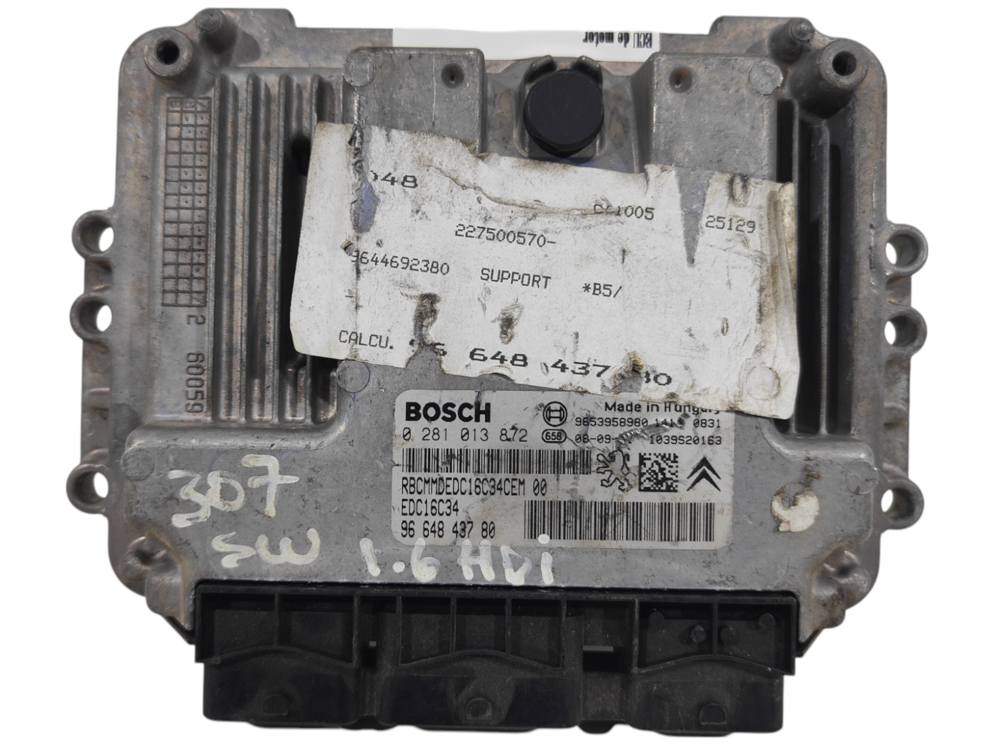 ECU de motor Peugeot Citroen 1.6 HDI 2008, Ref: 10899-K3B6