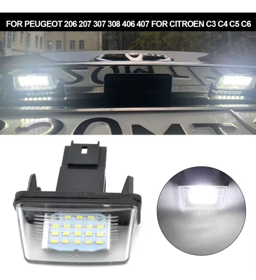 Kit Luces Matricula Citroen Peugeot Led